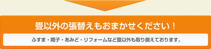 畳以外の張替えもおまかせください